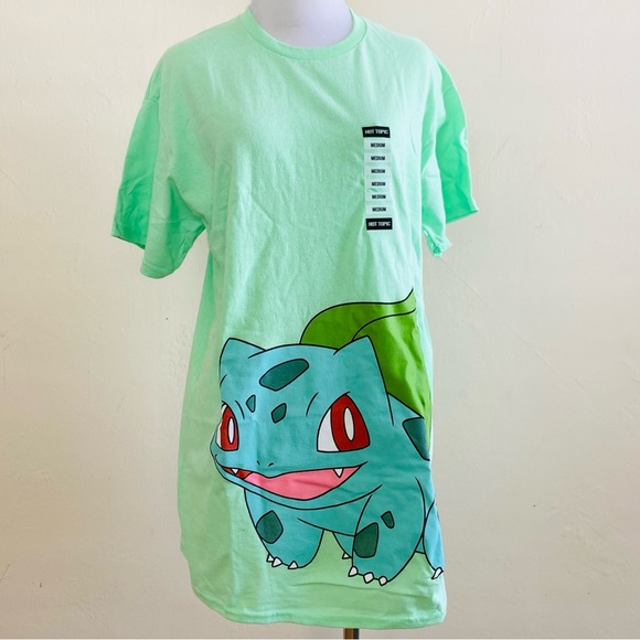 Hot Topic Pokemon Bulbasaur Jumbo Print T-Shirt Medium Mint Green Unisex - Picture 4 of 11